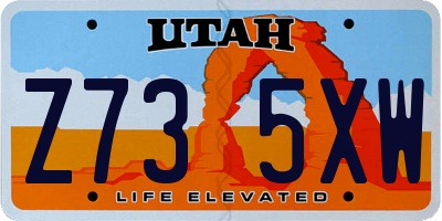 UT license plate Z735XW
