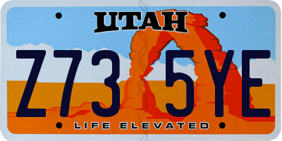 UT license plate Z735YE