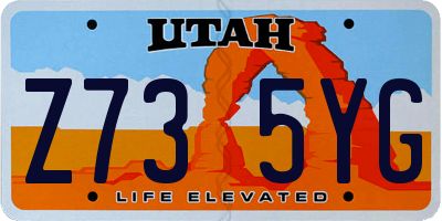 UT license plate Z735YG
