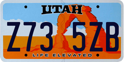 UT license plate Z735ZB