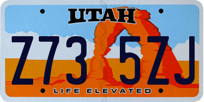 UT license plate Z735ZJ