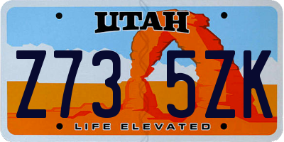 UT license plate Z735ZK
