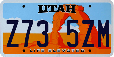 UT license plate Z735ZM