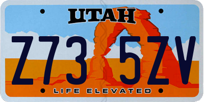 UT license plate Z735ZV