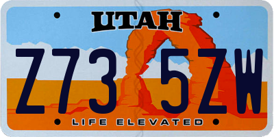 UT license plate Z735ZW