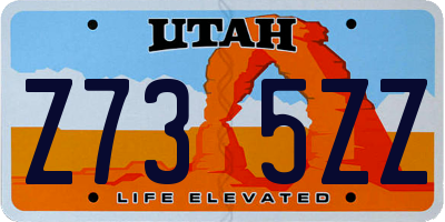 UT license plate Z735ZZ