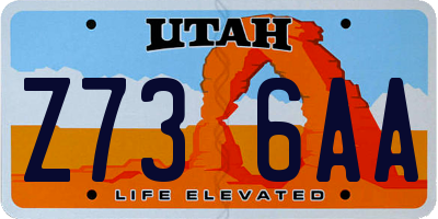 UT license plate Z736AA