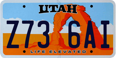 UT license plate Z736AI