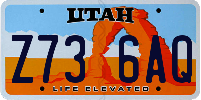 UT license plate Z736AQ