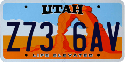 UT license plate Z736AV