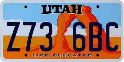 UT license plate Z736BC