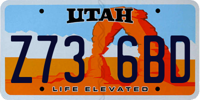 UT license plate Z736BD