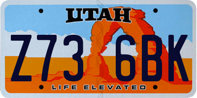 UT license plate Z736BK