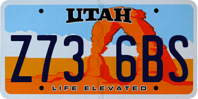 UT license plate Z736BS