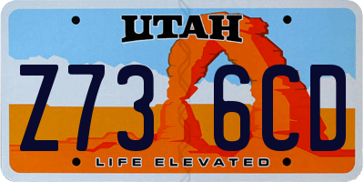 UT license plate Z736CD