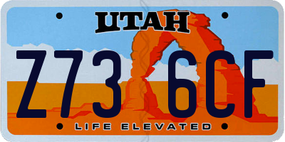 UT license plate Z736CF
