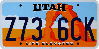 UT license plate Z736CK