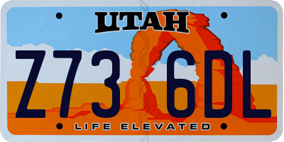 UT license plate Z736DL
