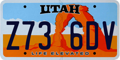 UT license plate Z736DV