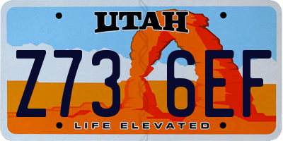 UT license plate Z736EF