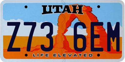 UT license plate Z736EM
