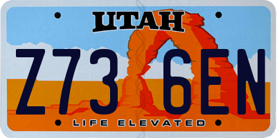 UT license plate Z736EN