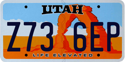 UT license plate Z736EP