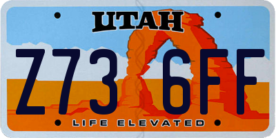 UT license plate Z736FF