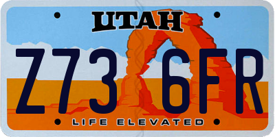 UT license plate Z736FR