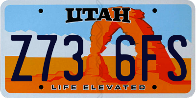 UT license plate Z736FS