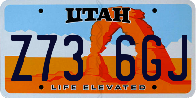 UT license plate Z736GJ