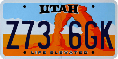 UT license plate Z736GK