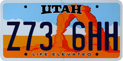 UT license plate Z736HH