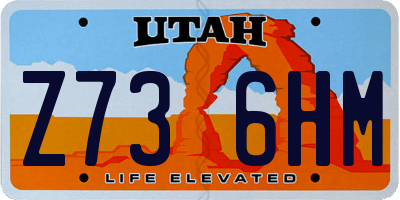 UT license plate Z736HM