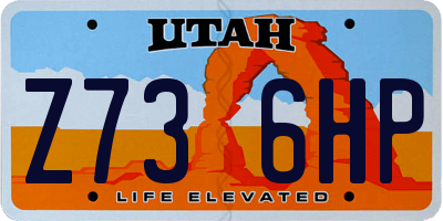 UT license plate Z736HP