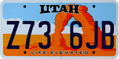 UT license plate Z736JB