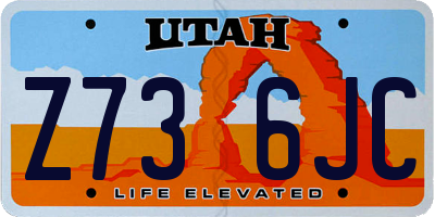 UT license plate Z736JC