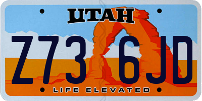 UT license plate Z736JD