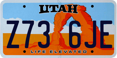 UT license plate Z736JE
