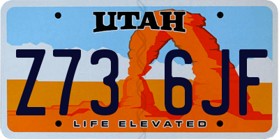 UT license plate Z736JF