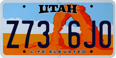 UT license plate Z736JO