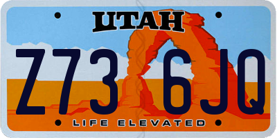 UT license plate Z736JQ