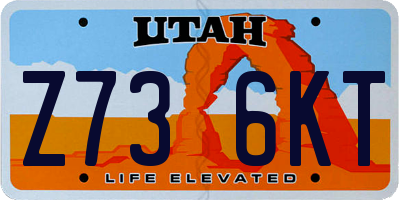 UT license plate Z736KT
