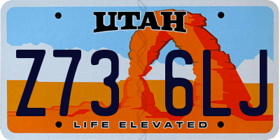 UT license plate Z736LJ