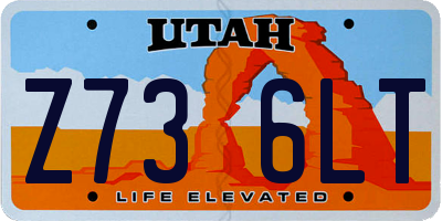 UT license plate Z736LT