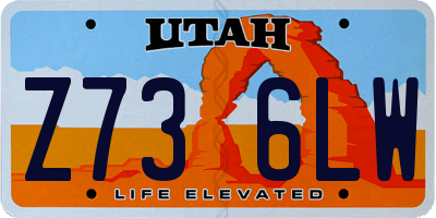 UT license plate Z736LW