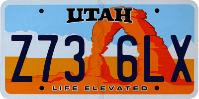UT license plate Z736LX