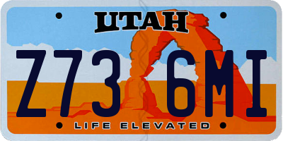 UT license plate Z736MI