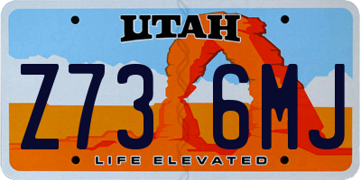 UT license plate Z736MJ