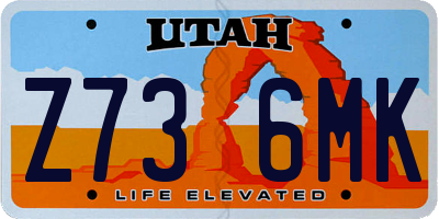 UT license plate Z736MK